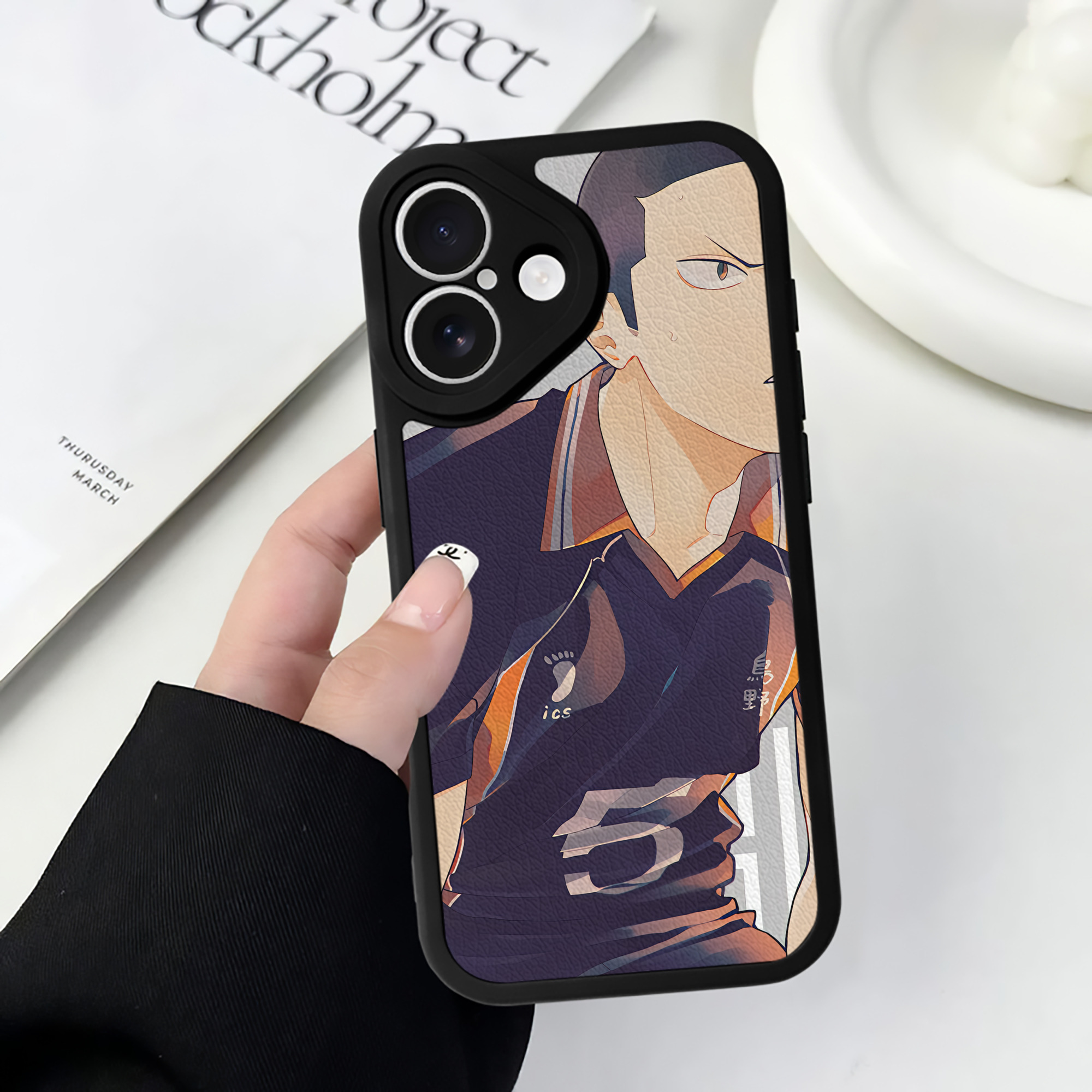 （画像用） ハイキュー!! Haikyu!! 【iPhone 16シリーズ対応】シリコンスマホケース（レザー調） 材質：シリコン